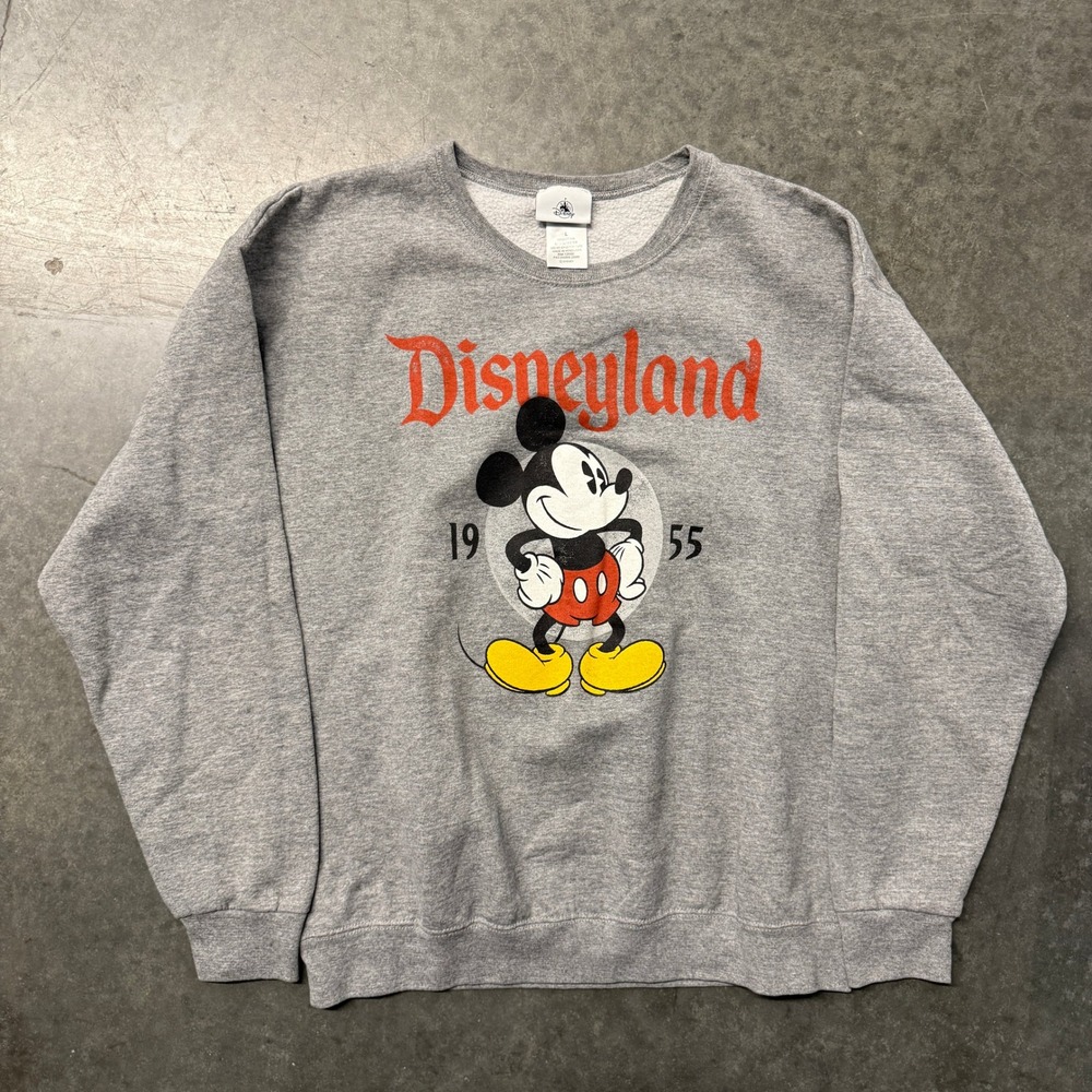 Disney Disneyland Mickey Mouse 1955 Sweatshirt Gray Large Pullover Crewneck